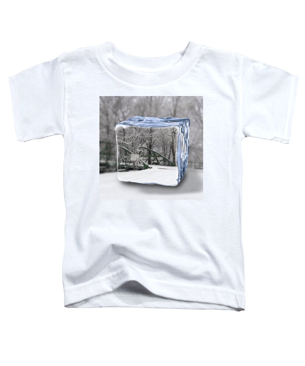 Water Toddler T-Shirt featuring the photograph Blue Water ice cube by Gary Gunderson