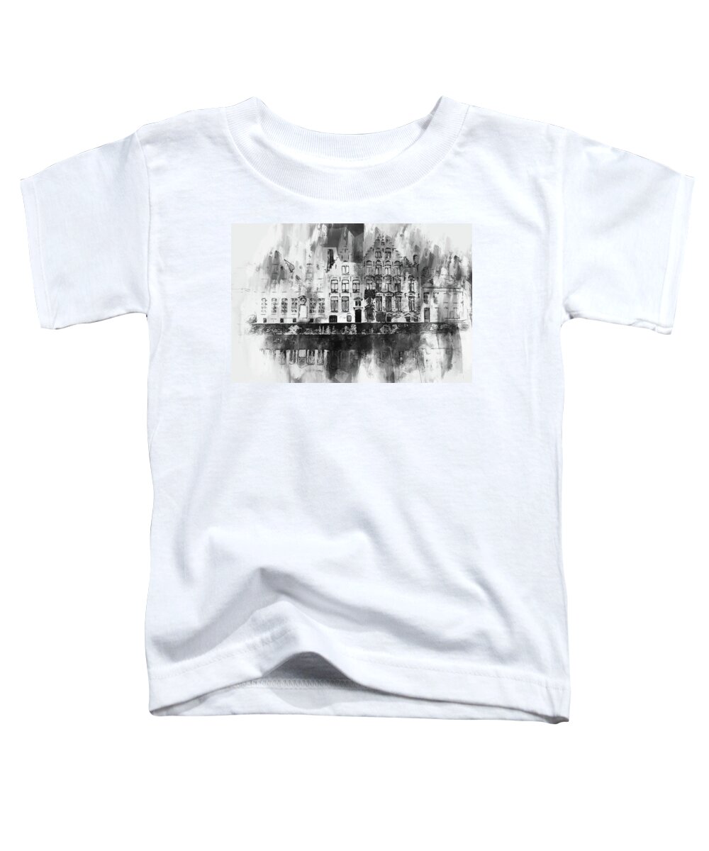 Belgium Toddler T-Shirt featuring the painting Bruges, Belgium - 08 by AM FineArtPrints