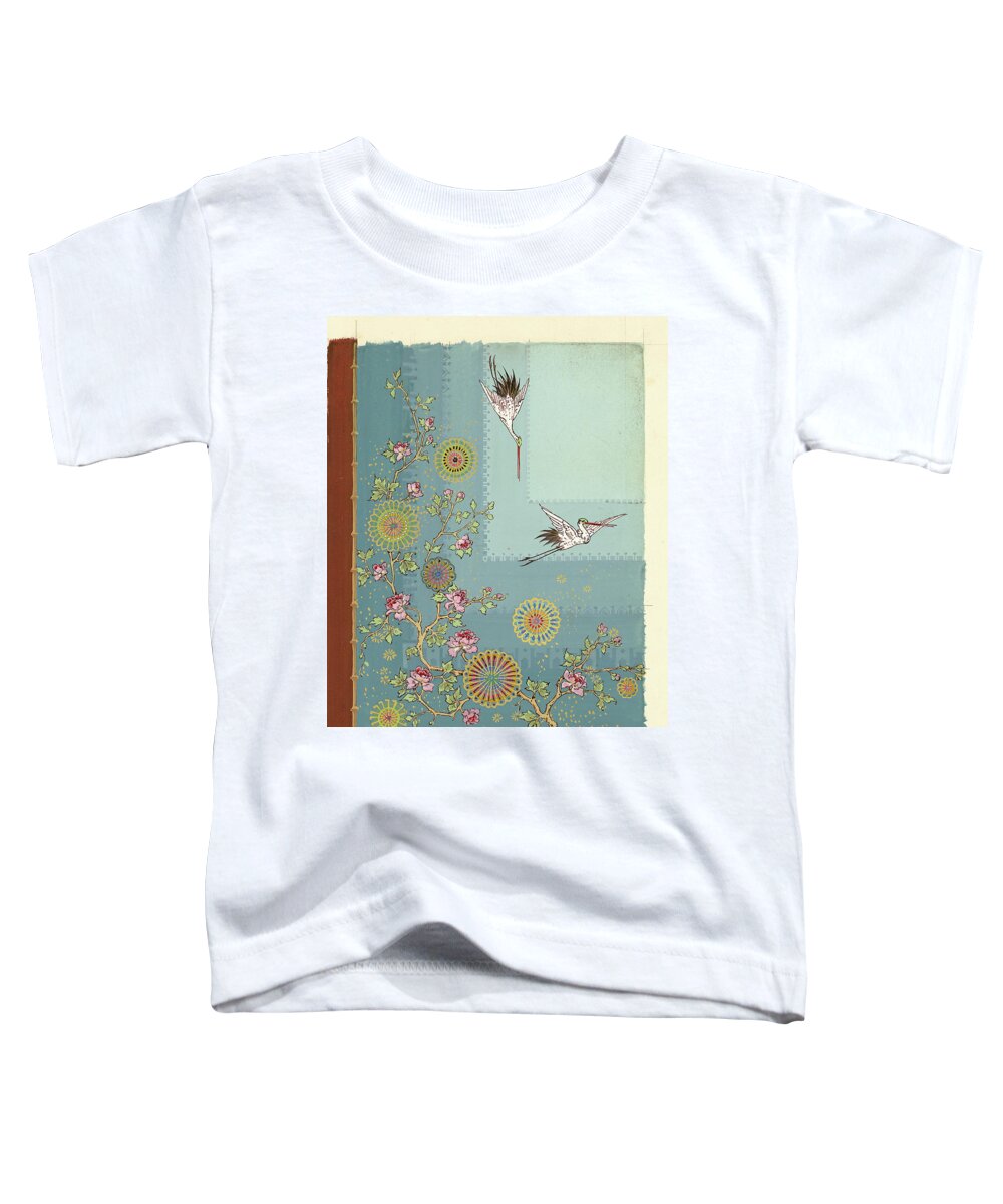 Cranes Toddler T-Shirt featuring the painting Ceiling Design, Union League by George Herzog
