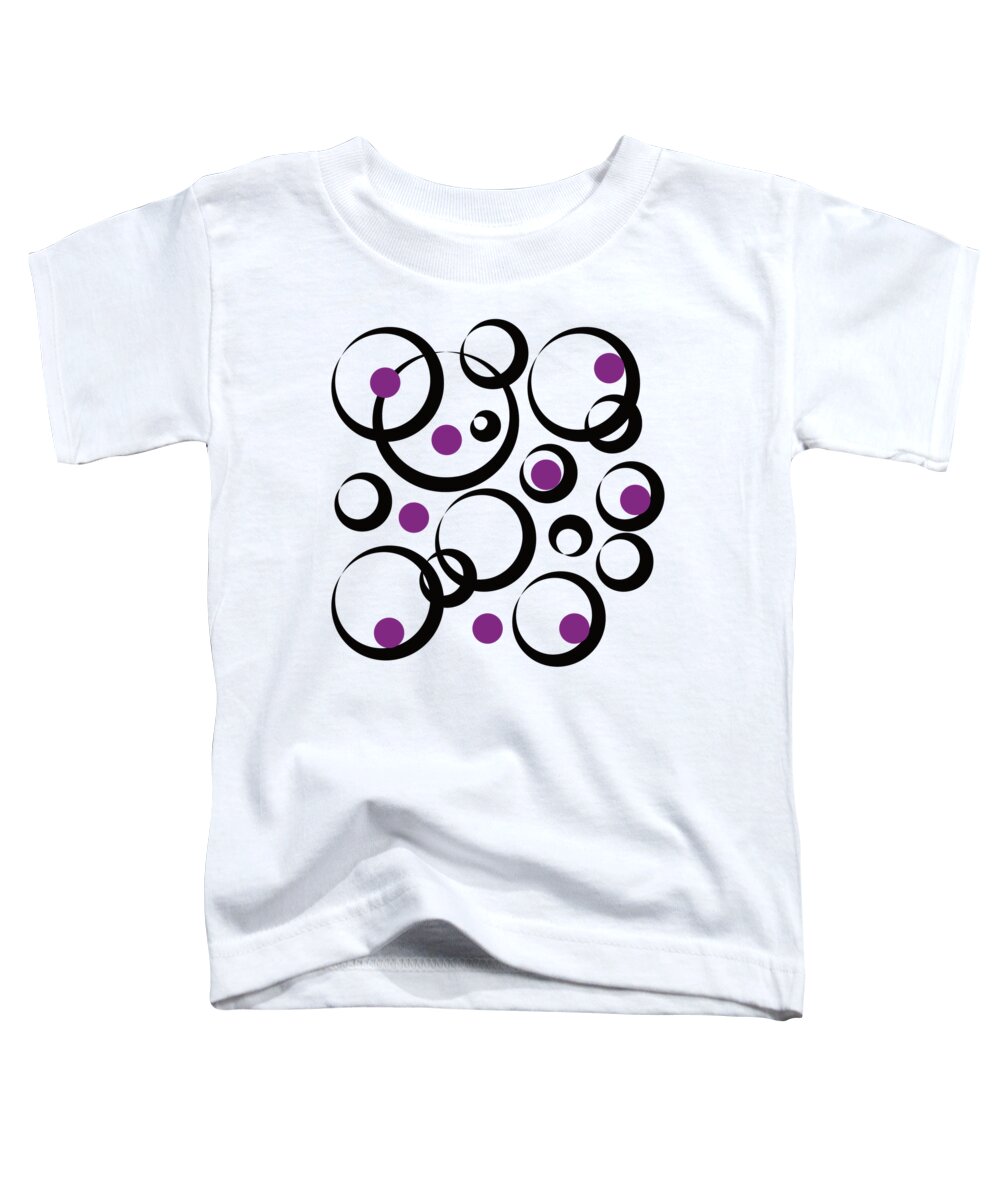 Circle Toddler T-Shirt featuring the digital art circle pattern Black and Purpur by Patricia Piotrak