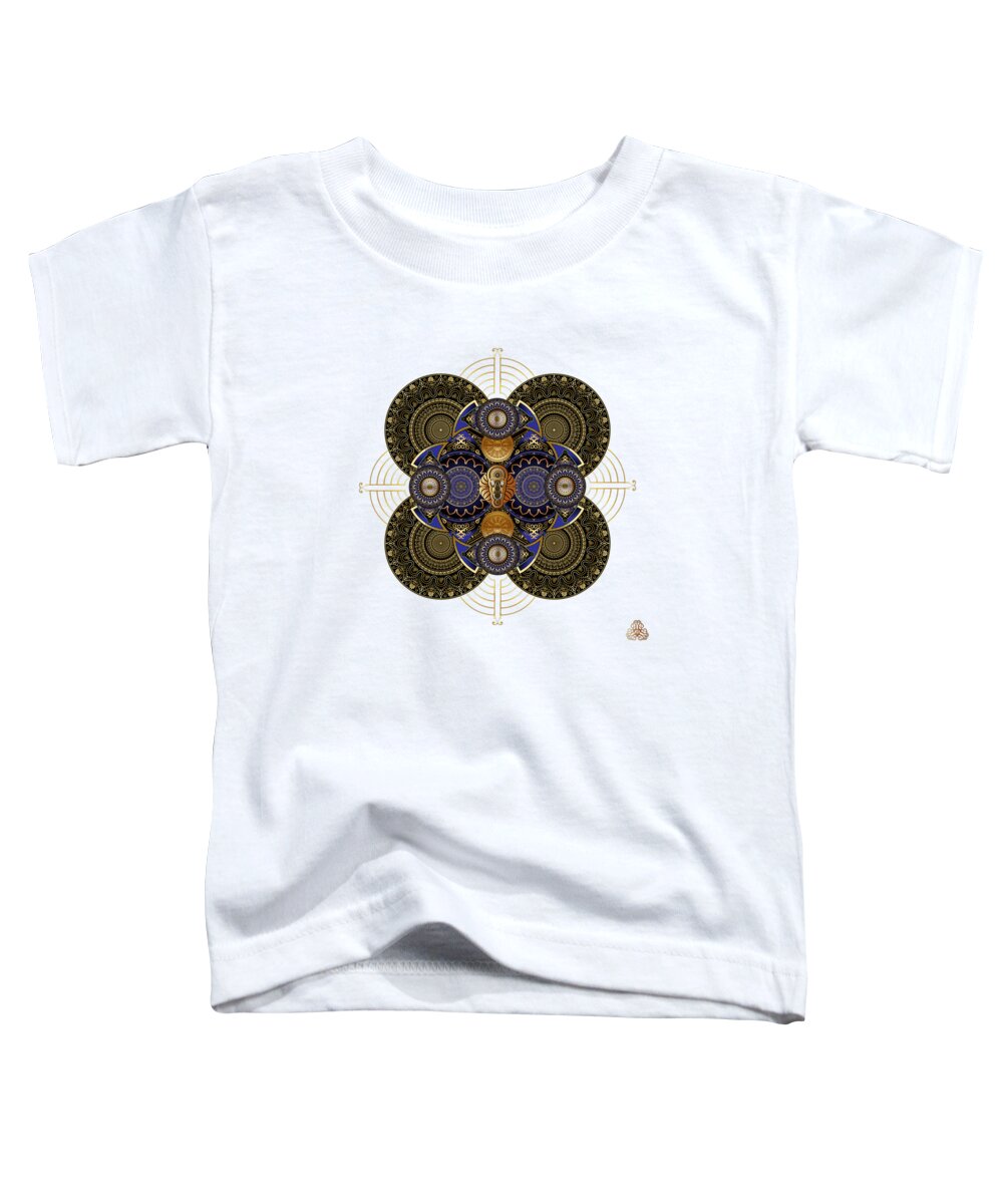 Mandala Toddler T-Shirt featuring the digital art Circumplexical No 4057 by Alan Bennington