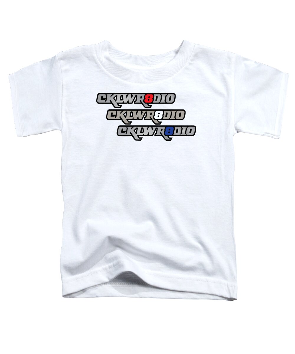 Cklw Radio The Big 8 Big 8 Motown Logo Classic Radio Toddler T-Shirt featuring the digital art CKLW Mid70 Logo Red White Blue by Thomas Leparskas