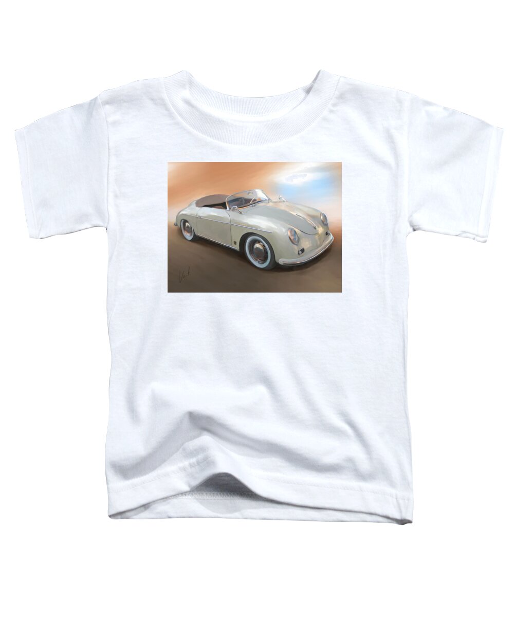 Classical Painting Toddler T-Shirt featuring the painting Classic Porsche Speedster by Vart Studio