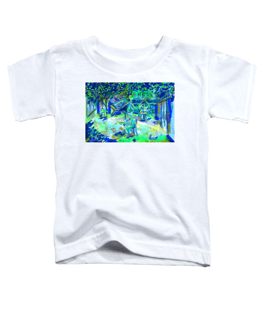 Courtyard Toddler T-Shirt featuring the digital art Colorful Courtyard by Robert Yaeger