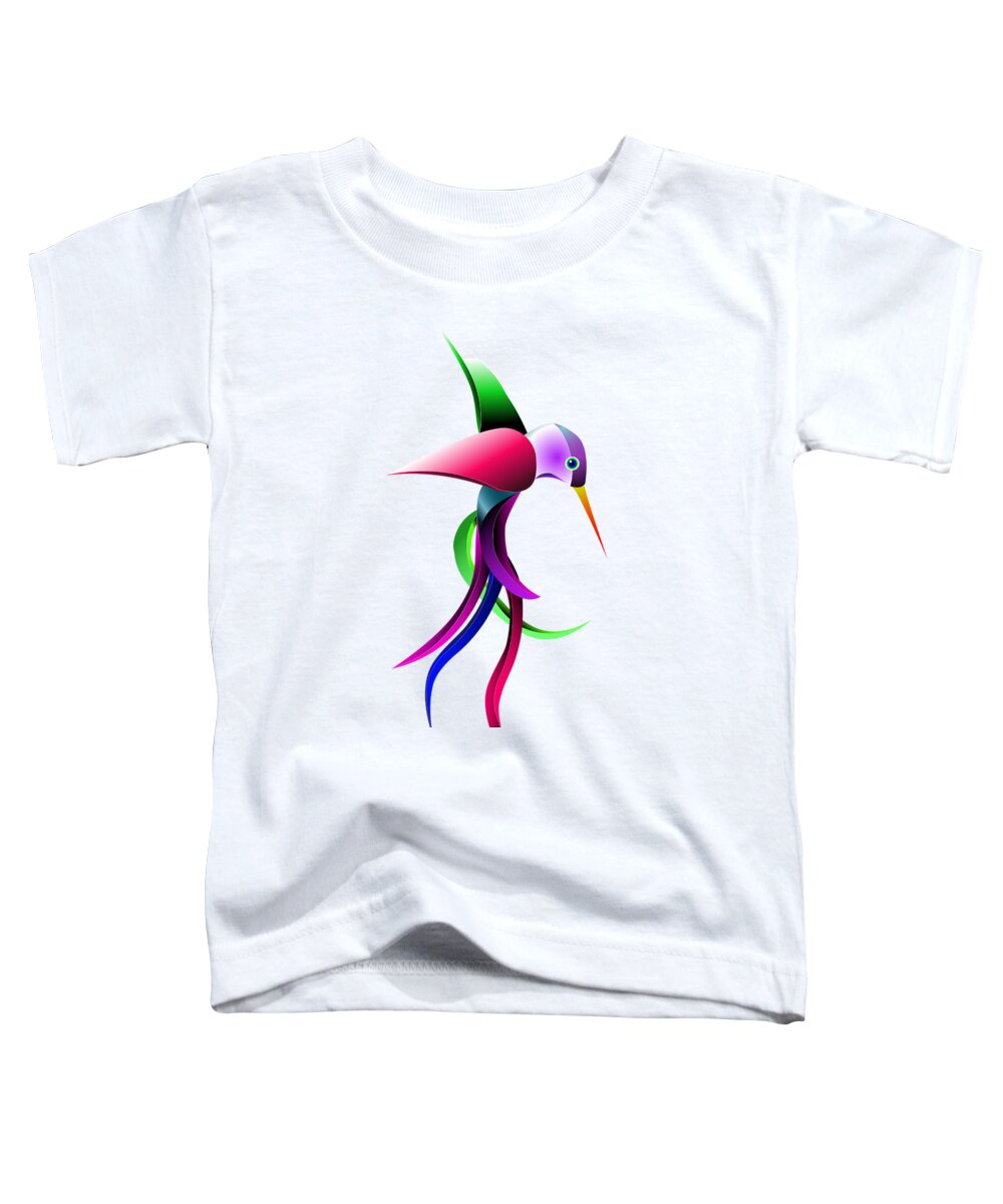 Colorful Hummingbird Toddler T-Shirt featuring the digital art Colorful hummingbird by Patricia Piotrak