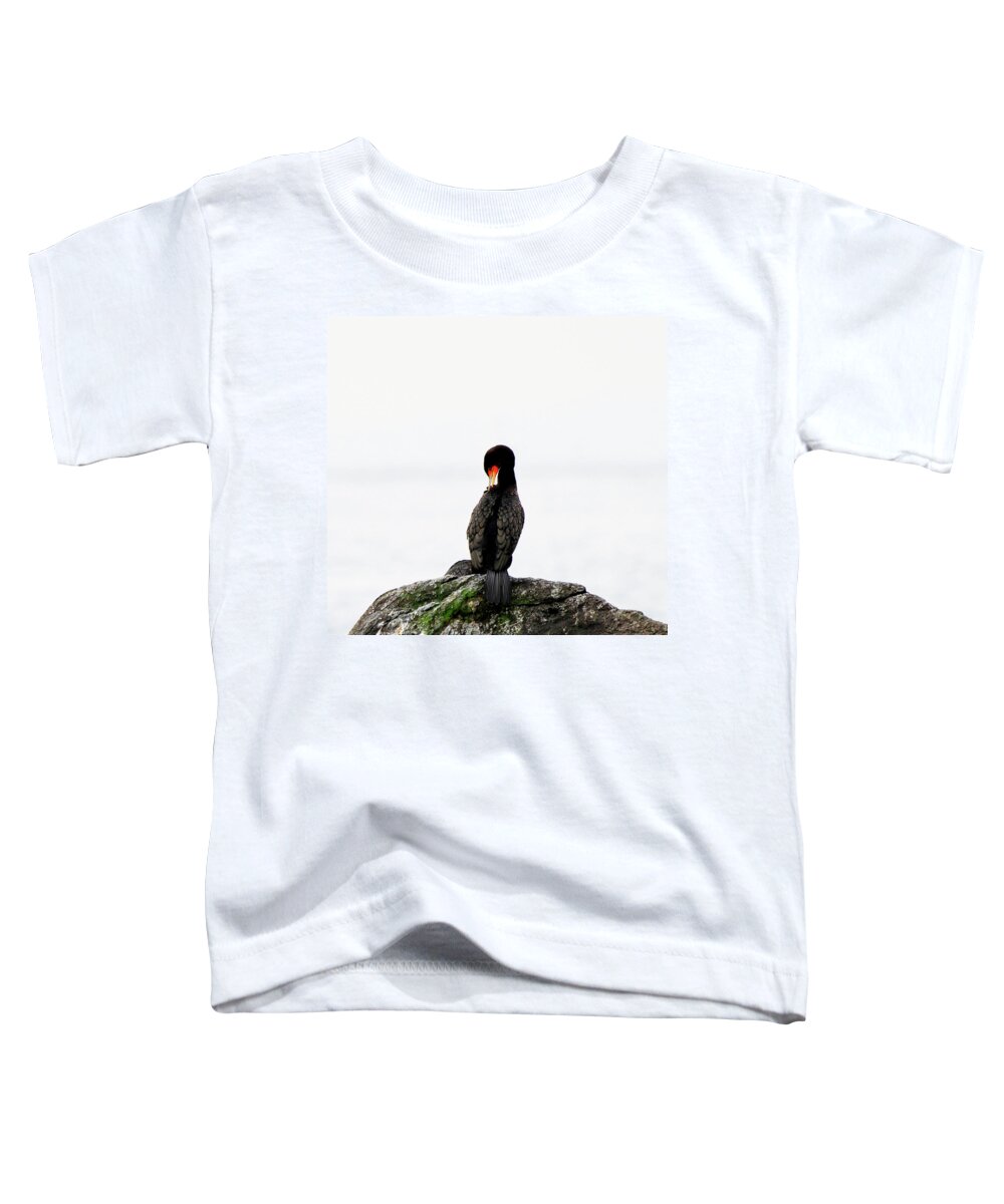 Cormorant Toddler T-Shirt featuring the photograph Cormorant Grooming by Marie Jamieson