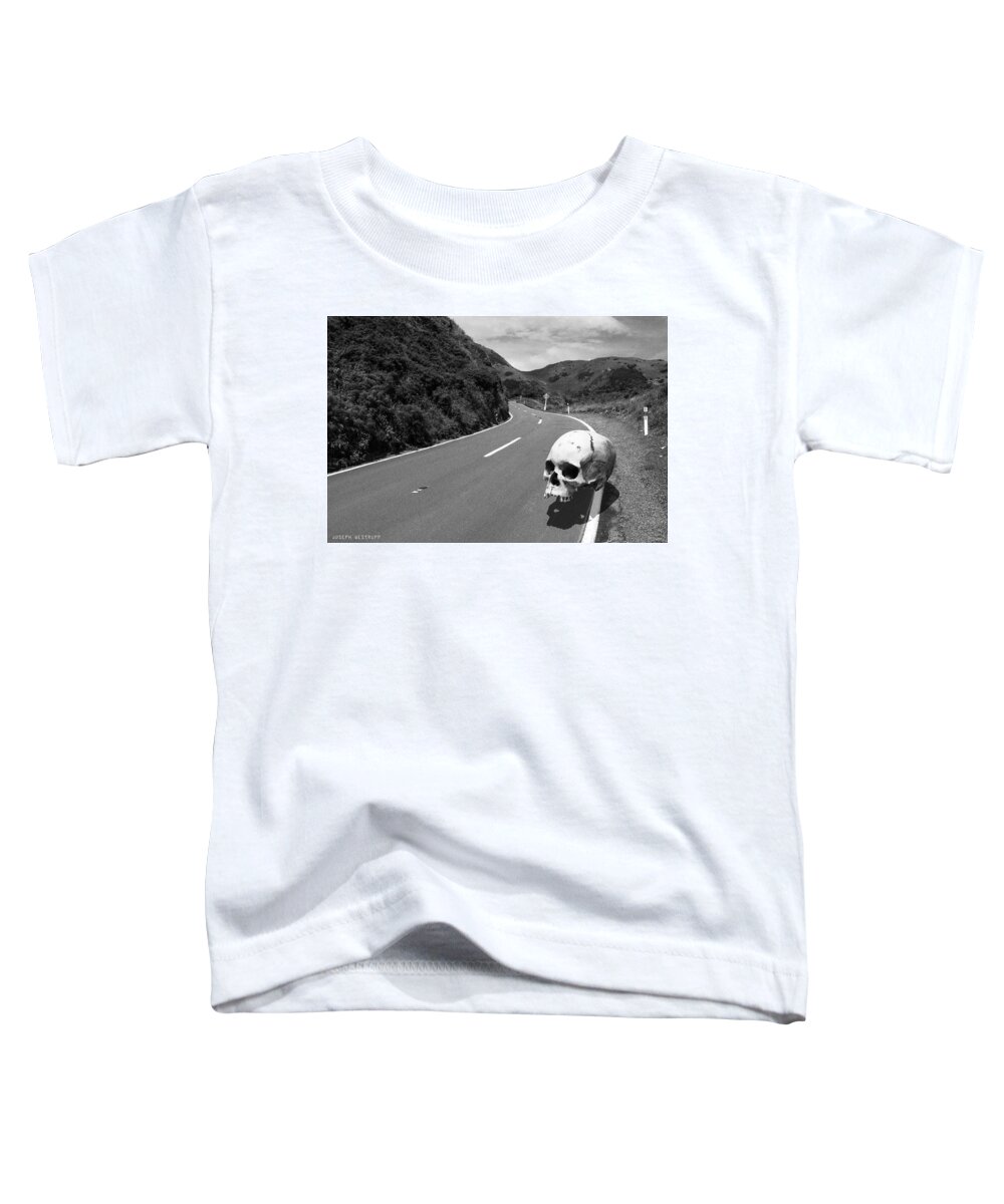 Skull Toddler T-Shirt featuring the photograph Cranium Volito in Black by Joseph Westrupp