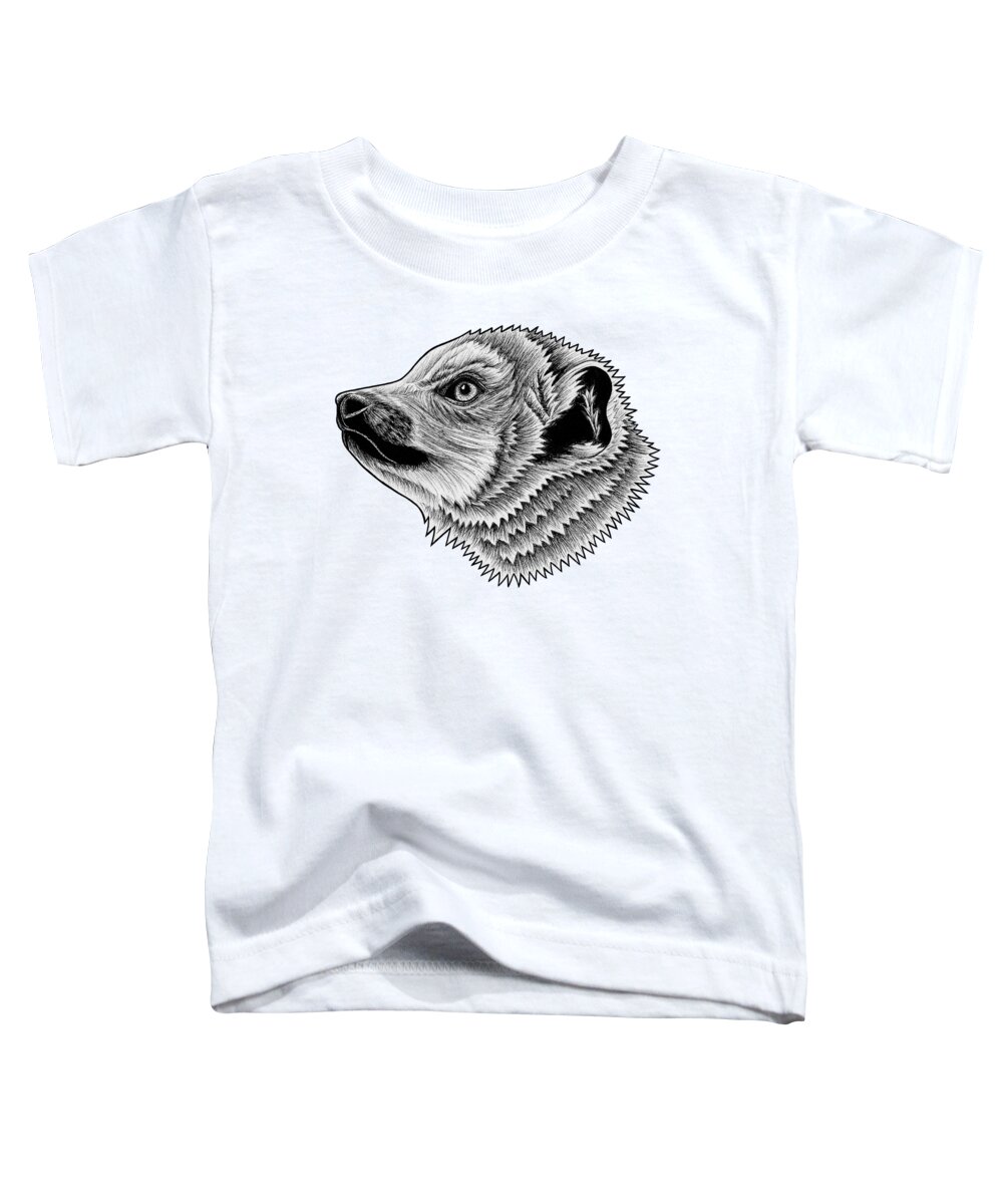Lemur Toddler T-Shirt featuring the drawing Crowned lemur by Loren Dowding