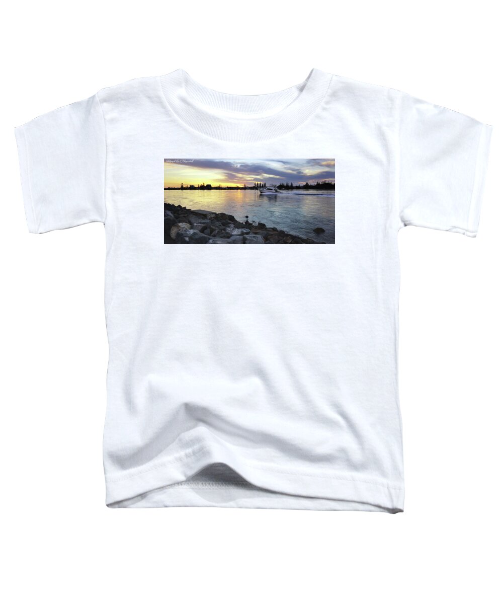 Tuncurry Photography Toddler T-Shirt featuring the digital art Cruising into the sunset 0563 by Kevin Chippindall