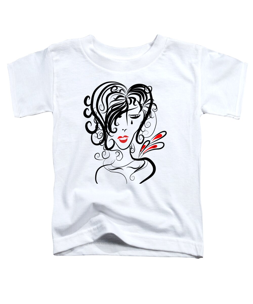 Cry Toddler T-Shirt featuring the digital art Crying Lady by Patricia Piotrak