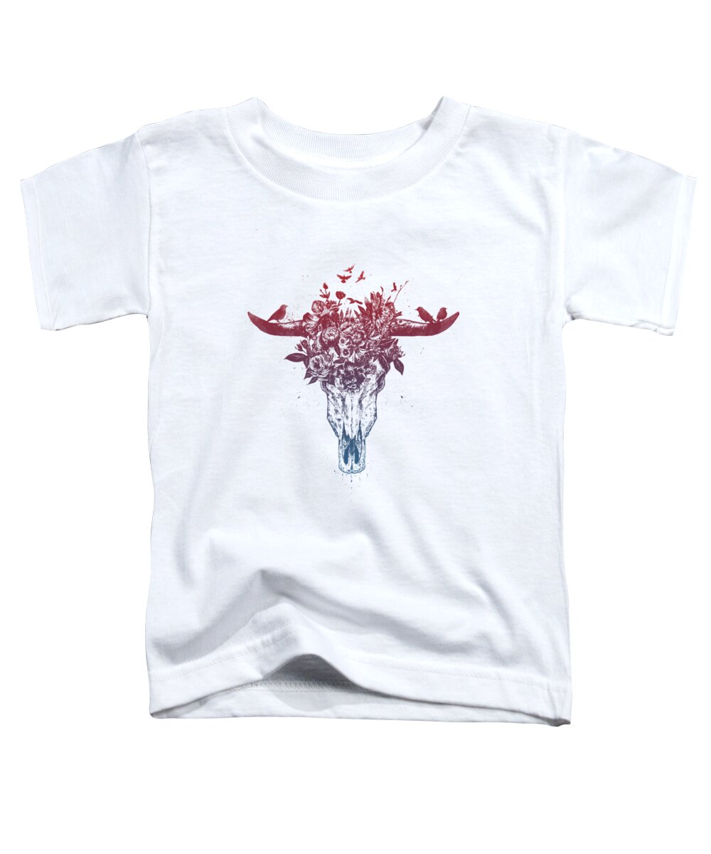 Bull Toddler T-Shirt featuring the drawing Dead summer by Balazs Solti