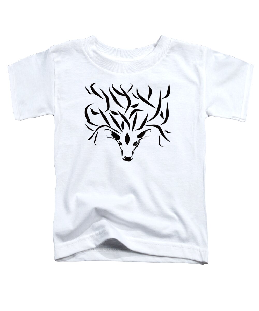 Deer Toddler T-Shirt featuring the digital art Deer silhouette by Patricia Piotrak