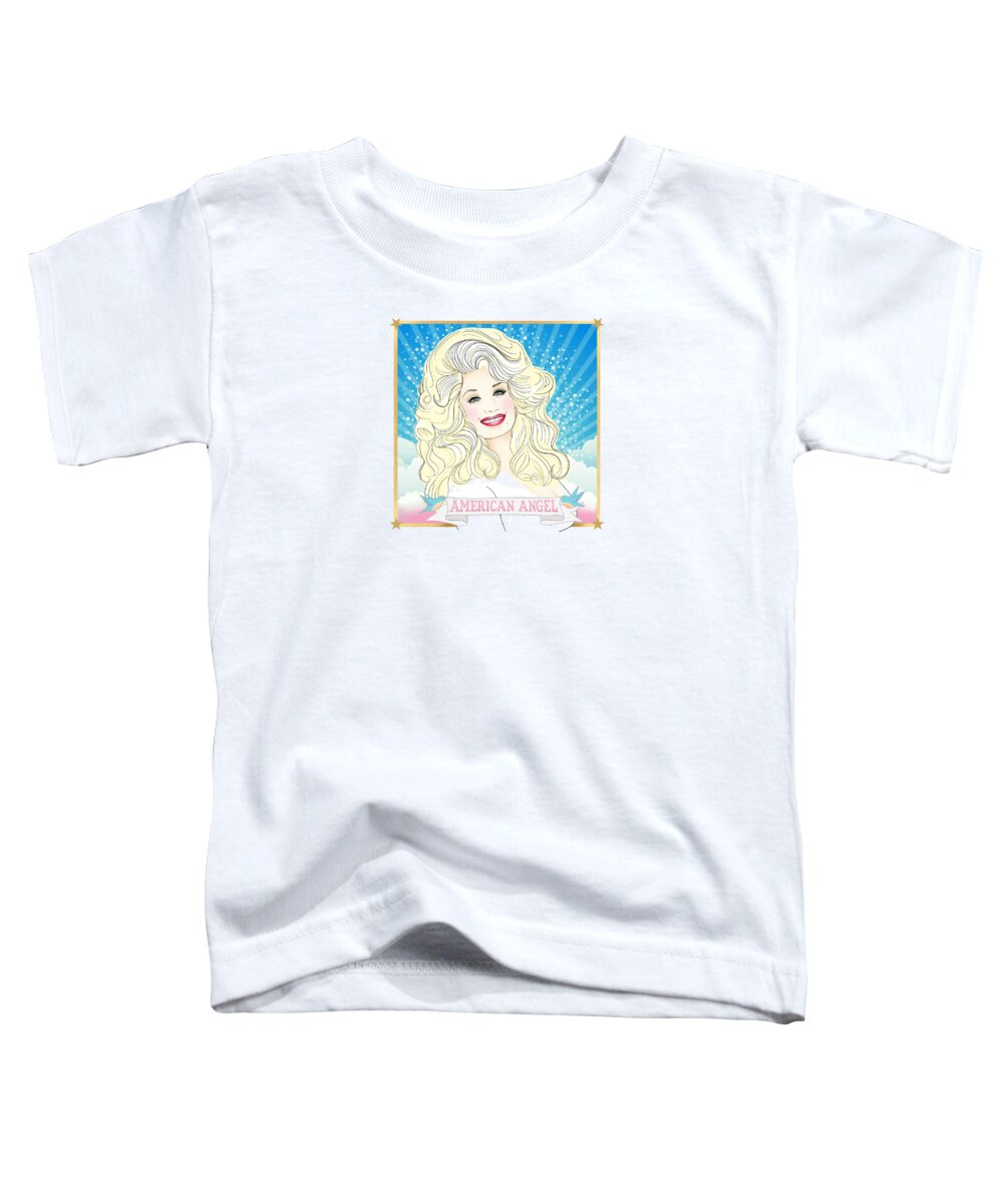 Dolly Toddler T-Shirt featuring the painting Dolly Parton American Angel by Little Bunny Sunshine
