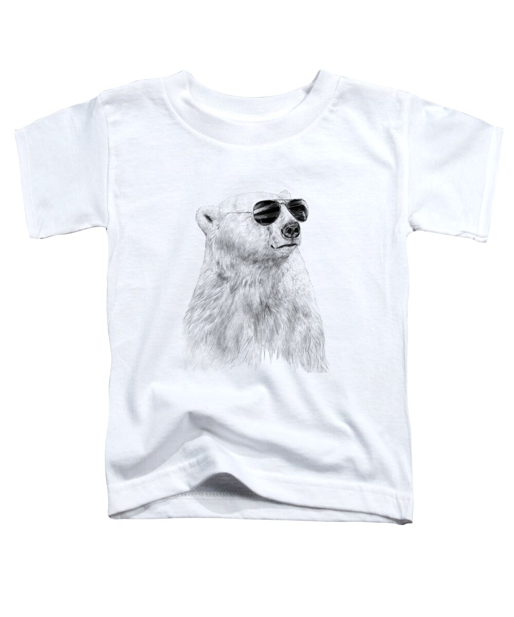 Polar Bear Toddler T-Shirt featuring the drawing Don't let the sun go down by Balazs Solti