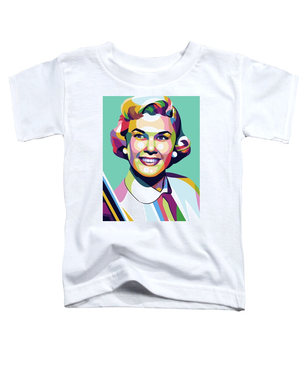 Doris Day Toddler T-Shirt featuring the digital art Doris Day by Movie World Posters