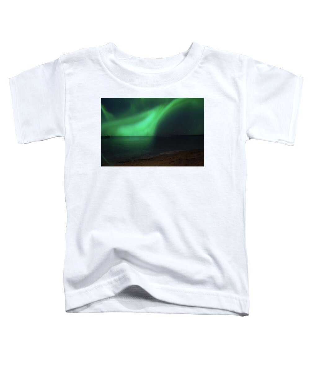 Aurora Borealis Toddler T-Shirt featuring the mixed media Dreamland Evening In Mysterious Africa by Johanna Hurmerinta