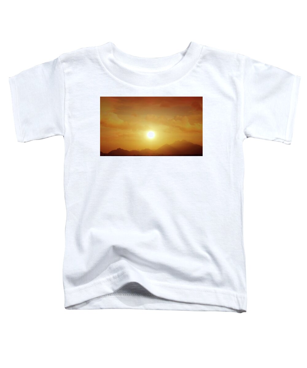 Sunset Toddler T-Shirt featuring the photograph Dreamland Sunset Above The Mountains by Johanna Hurmerinta