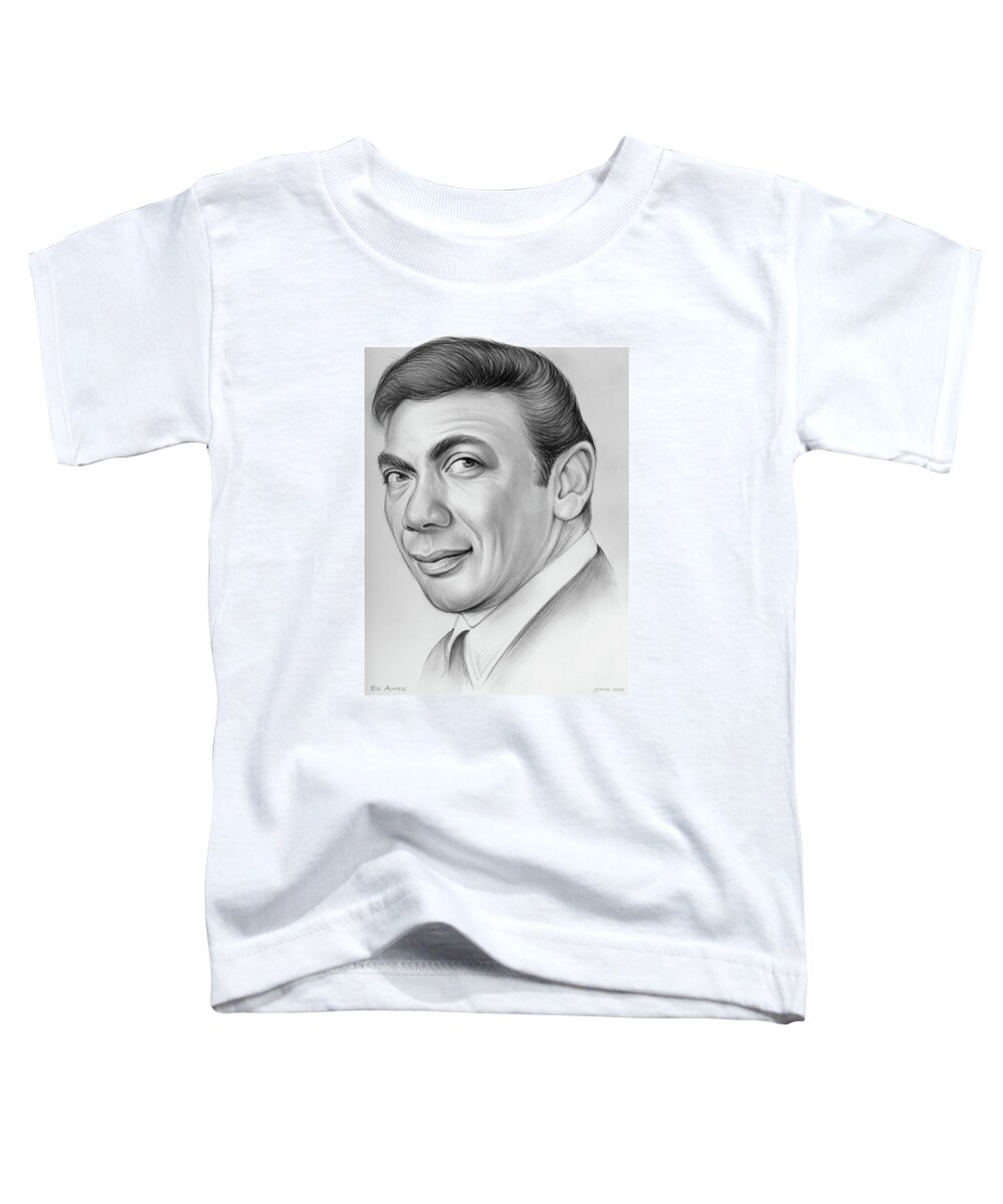 Ed Ames Toddler T-Shirt featuring the drawing Ed Ames by Greg Joens