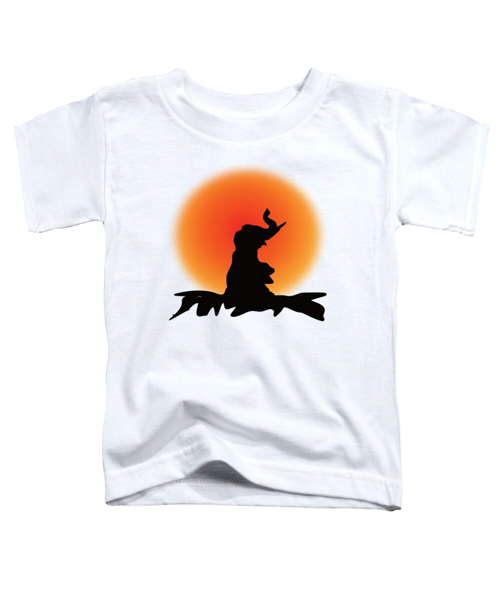 Elephant Toddler T-Shirt featuring the digital art Elephant In The Sunset by Patricia Piotrak