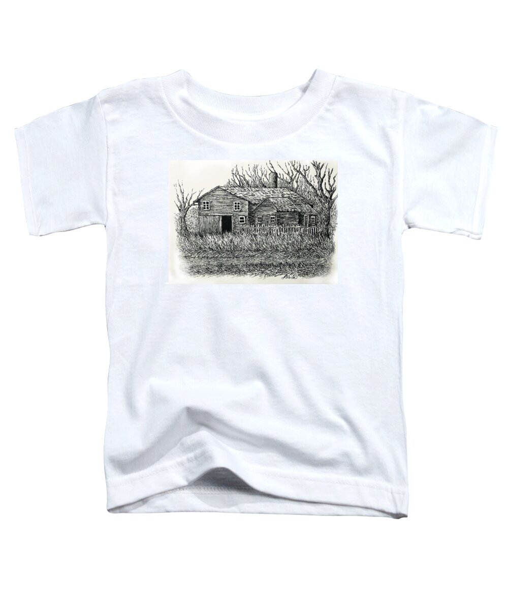 Barns Toddler T-Shirt featuring the drawing End of Winter by Yvonne Blasy