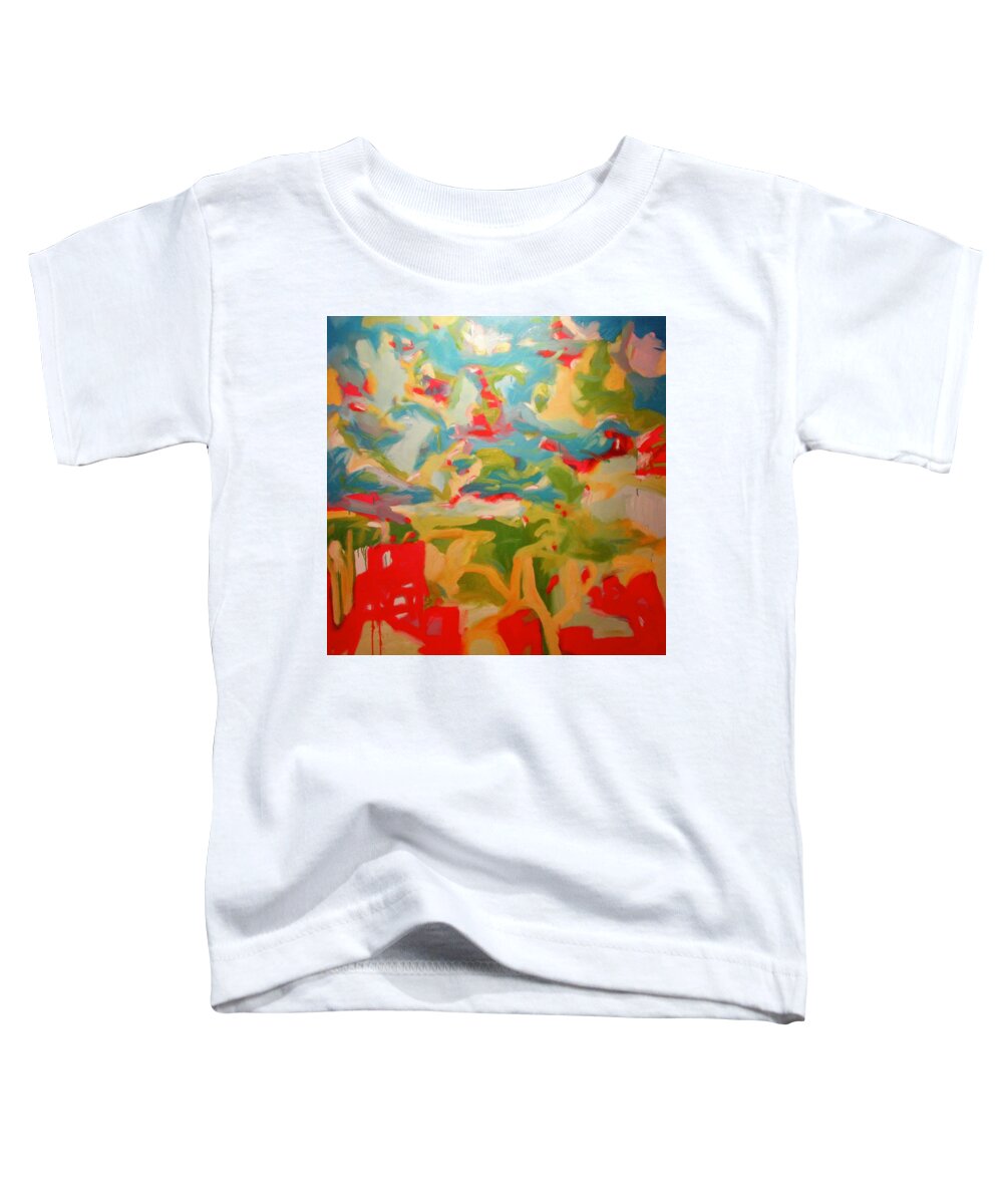 Red Toddler T-Shirt featuring the painting Everywhere At Once by Steven Miller
