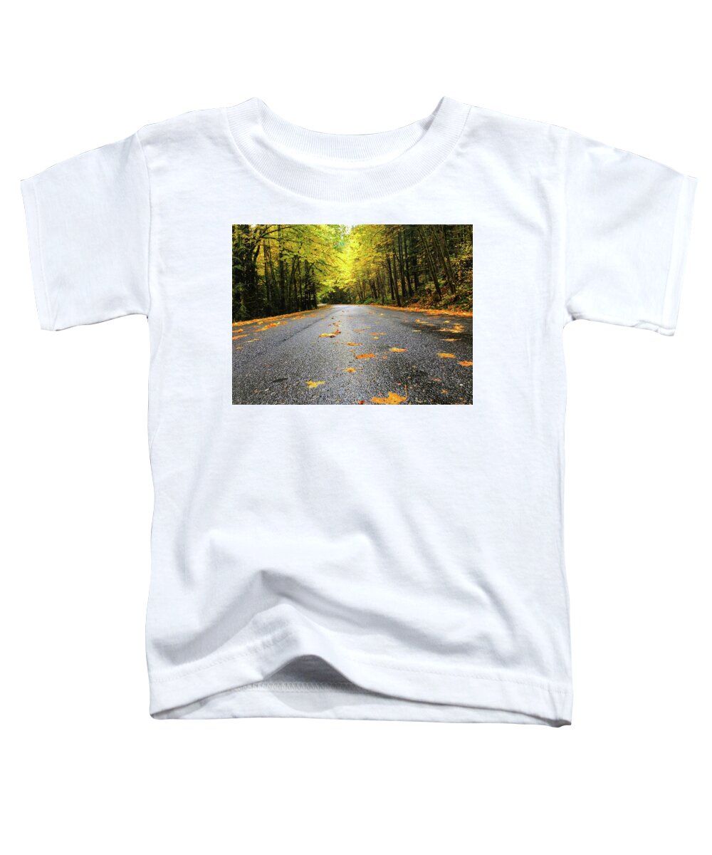The Bright Yellows On The Fall Drive Were Stunning! Toddler T-Shirt featuring the photograph Fall Drive by Brian Eberly