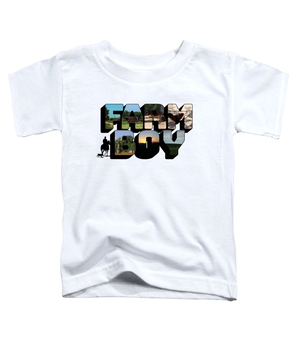 Farm Boy Toddler T-Shirt featuring the photograph Farm Boy Big Letter by Colleen Cornelius