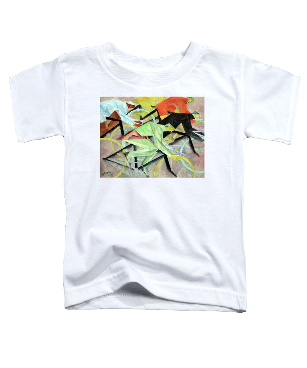 The Toddler T-Shirt featuring the photograph Feininger's The Bicycle Race by Cora Wandel
