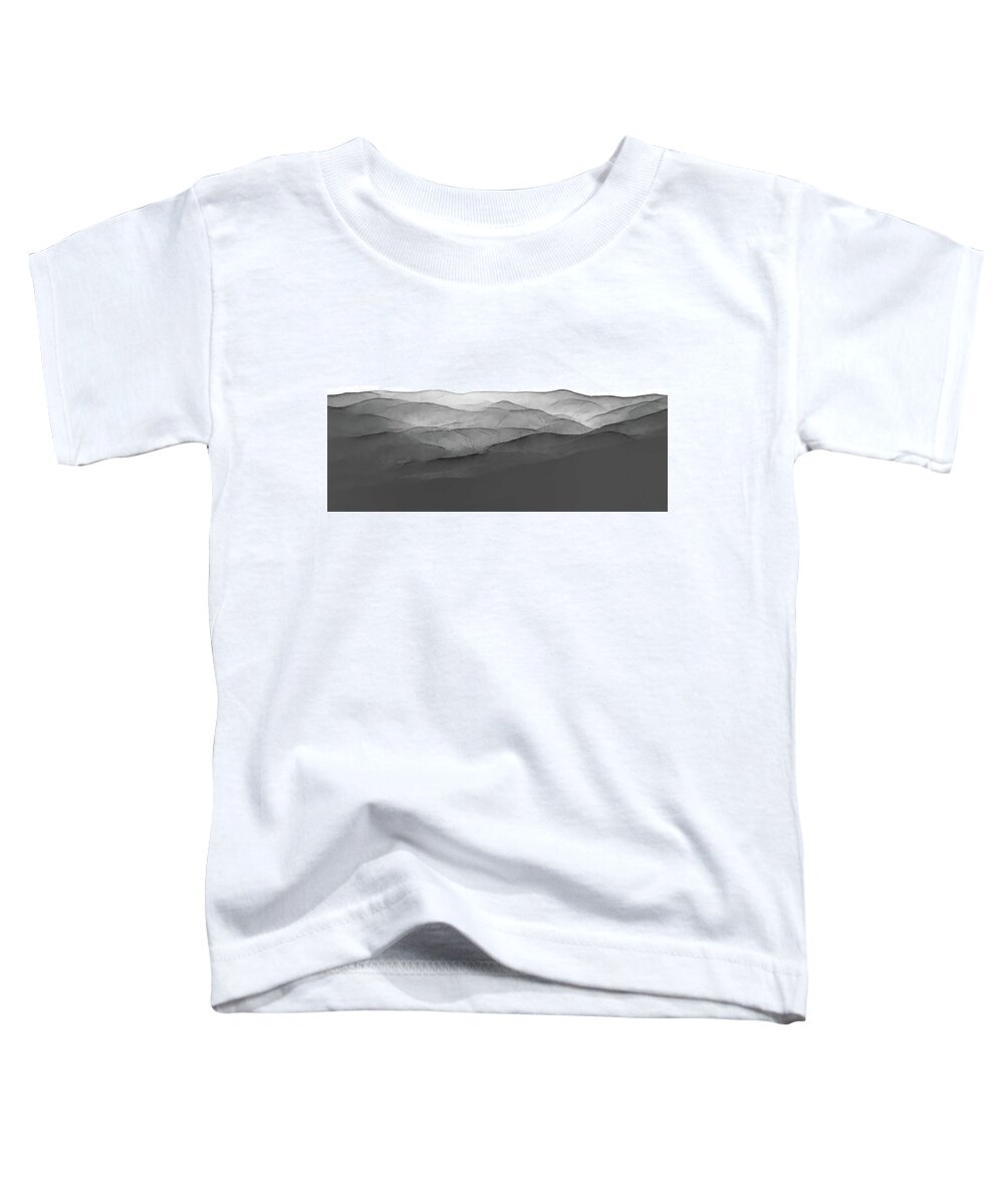 Typography Toddler T-Shirt featuring the photograph Foggy Mountains Minimalist by Andrea Anderegg