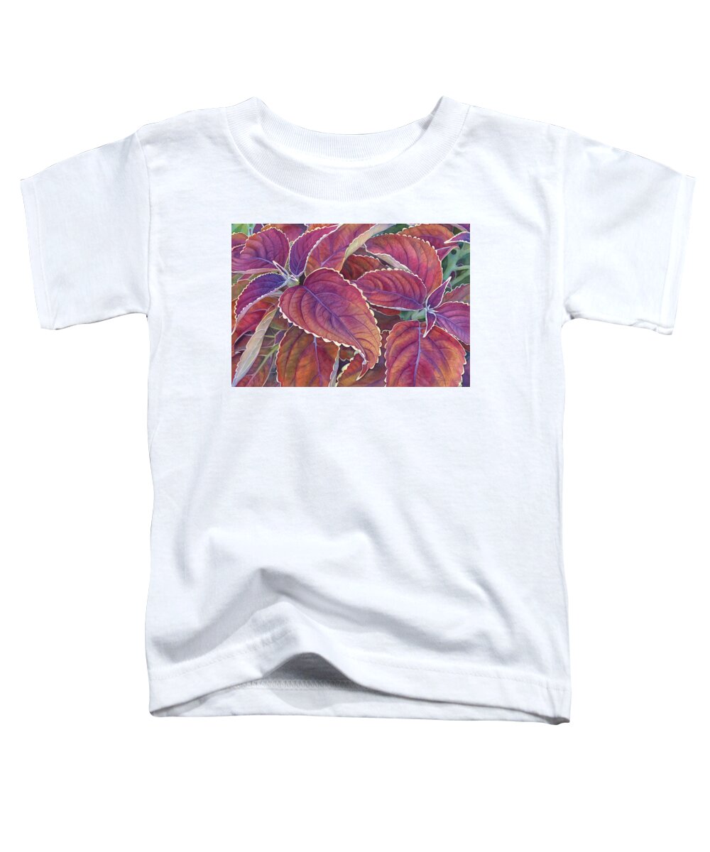 Coleus Toddler T-Shirt featuring the painting Frillery by Sandy Haight