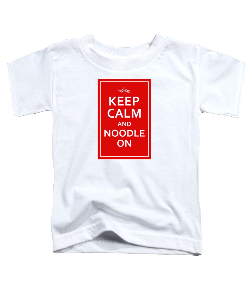 Richard Reeve Toddler T-Shirt featuring the digital art FSM - Keep Calm and Noodle On by Richard Reeve