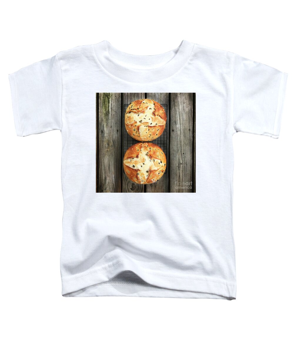 Bread Toddler T-Shirt featuring the photograph Garden Jalapeno Sourdough 2 by Amy E Fraser
