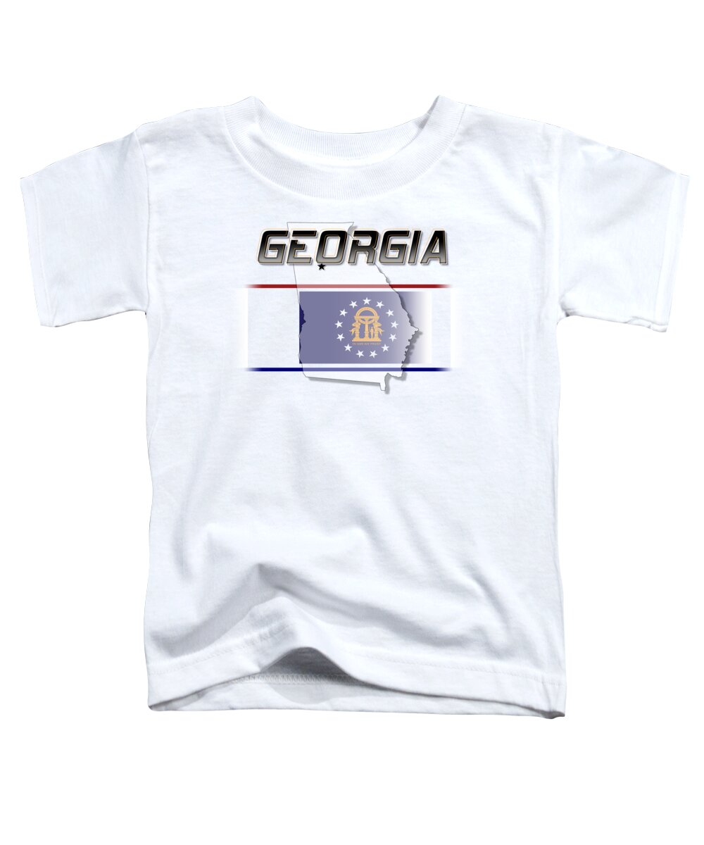 Georgia Toddler T-Shirt featuring the digital art Georgia State Horizontal Print by Rick Bartrand