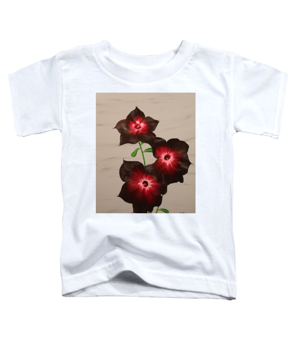 Flowers Toddler T-Shirt featuring the painting Goodnight Flower by Berlynn
