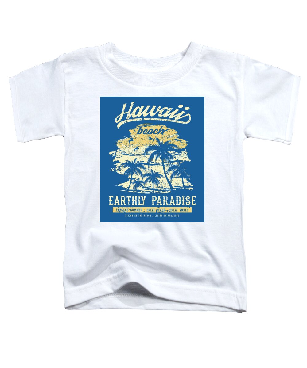 Hawaii Toddler T-Shirt featuring the digital art Hawaii beach by Long Shot