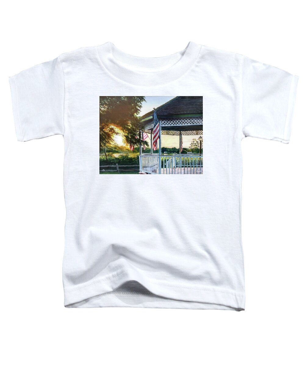 Lake Toddler T-Shirt featuring the painting Hometown by William Brody