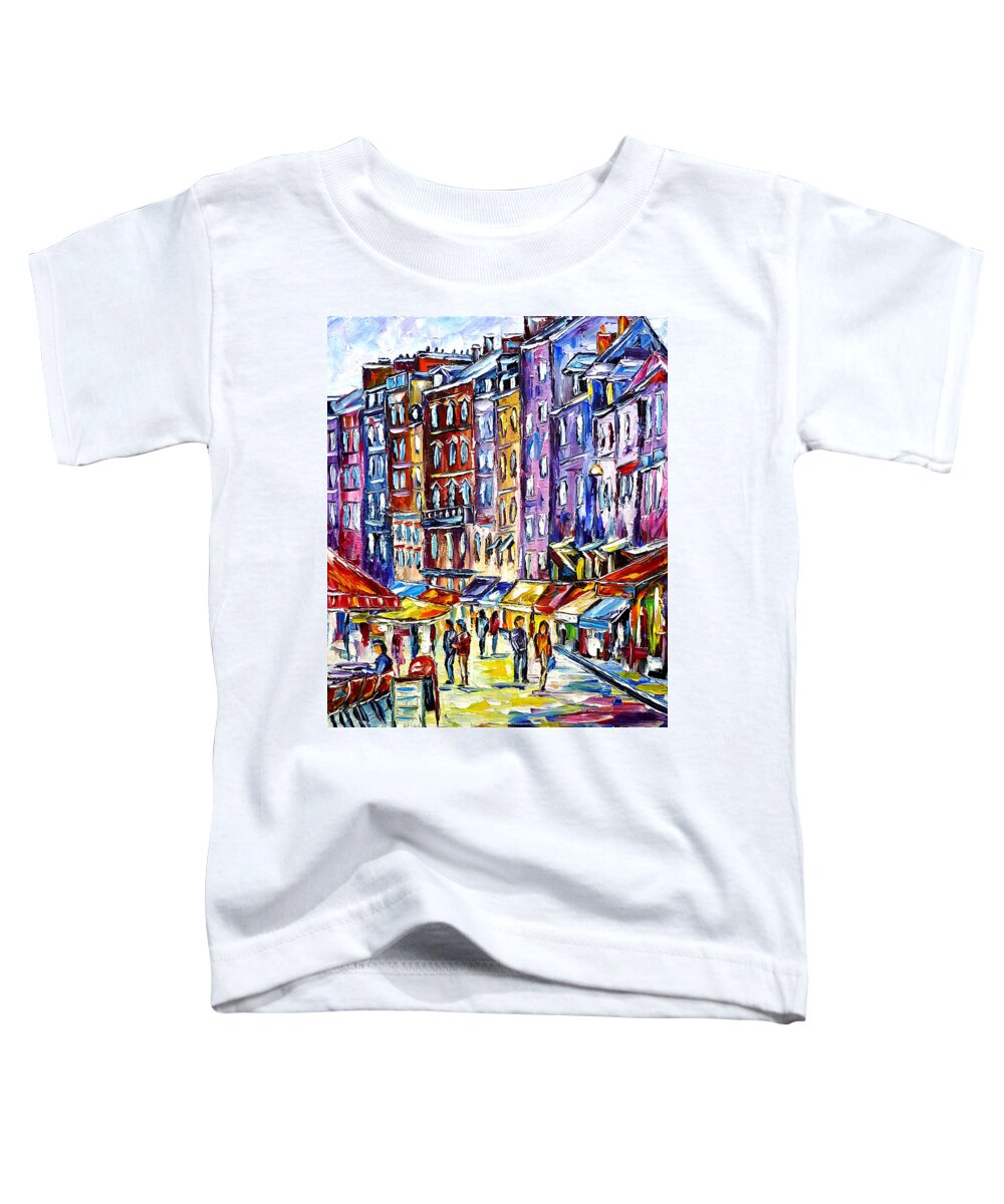 I Love Honfleur Toddler T-Shirt featuring the painting Honfleur Walk by Mirek Kuzniar