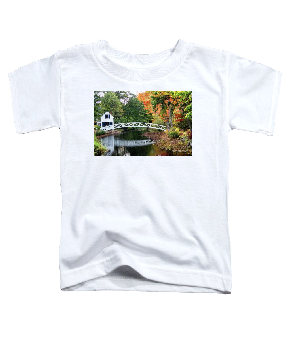 Somesville Bridge Toddler T-Shirt featuring the photograph Iconic Somesville Bridge in Autumn by Anita Pollak