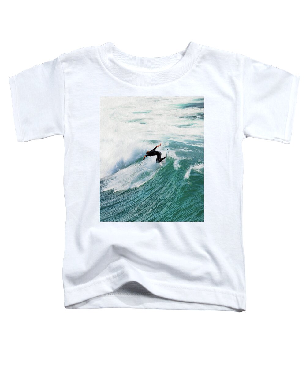 Huntington Beach Toddler T-Shirt featuring the photograph Into The Deep by Joe Schofield