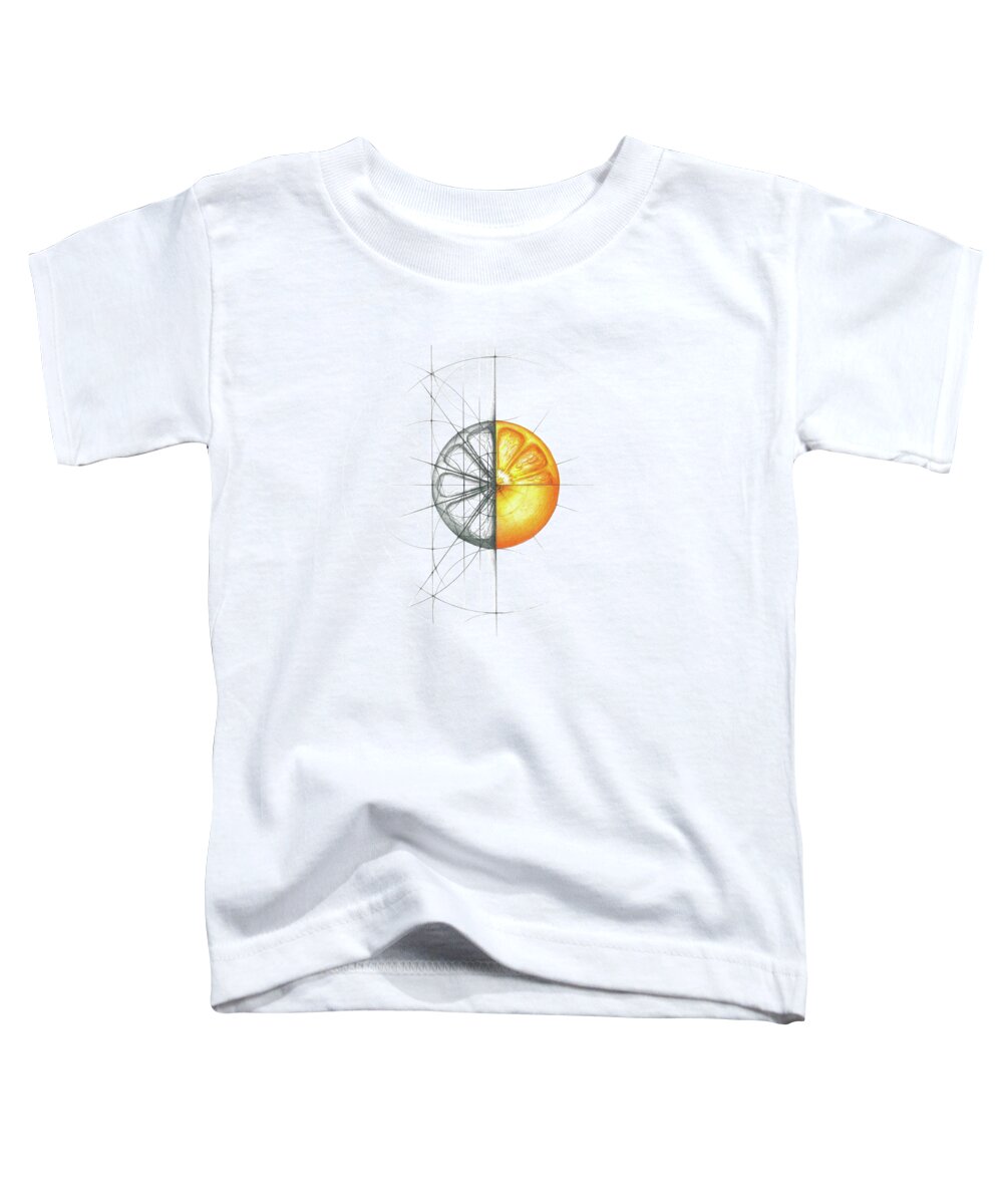 Orange Toddler T-Shirt featuring the drawing Intuitive Geometry Orange by Nathalie Strassburg