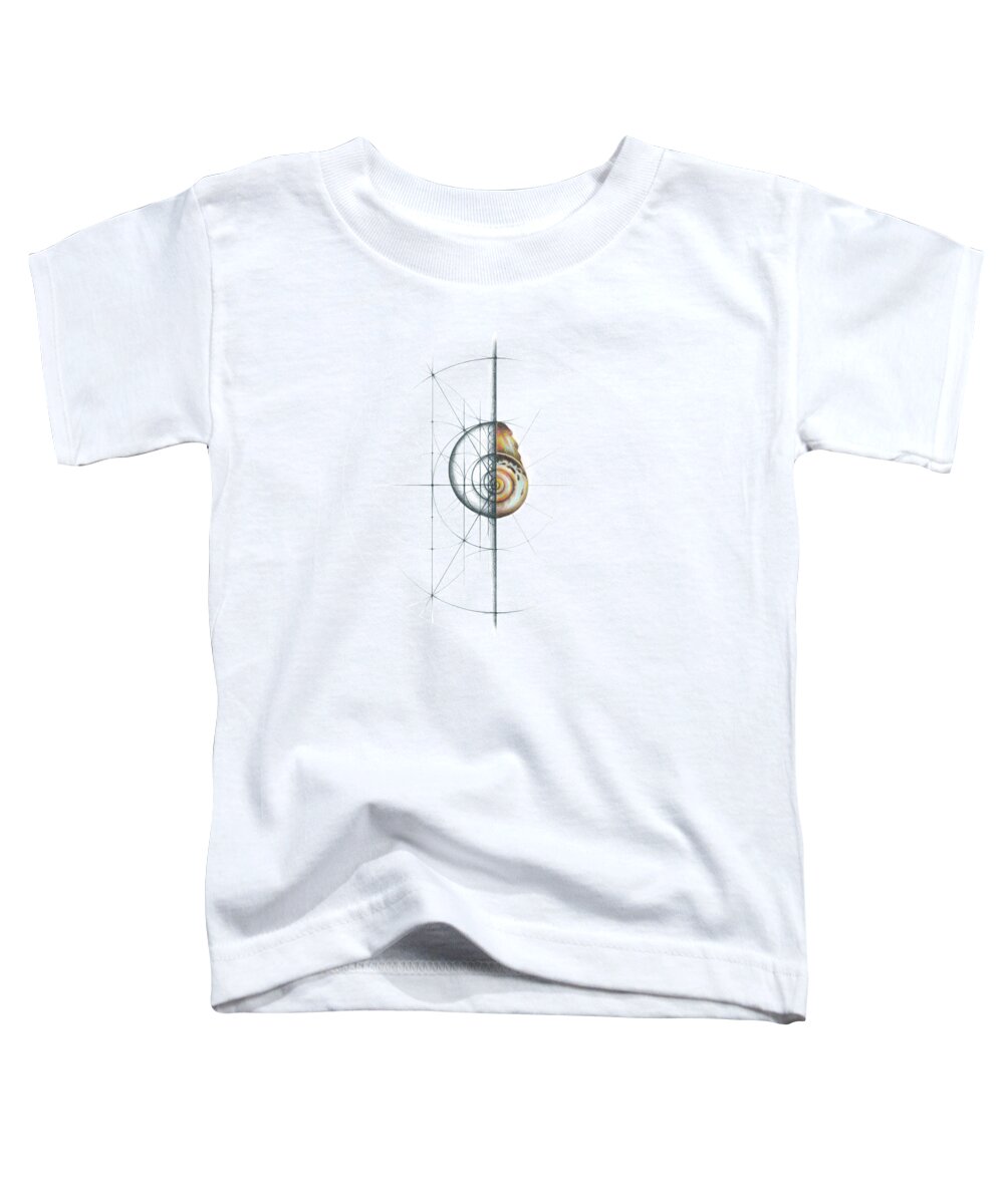 Shell Toddler T-Shirt featuring the drawing Intuitive Geometry Shell 1 by Nathalie Strassburg