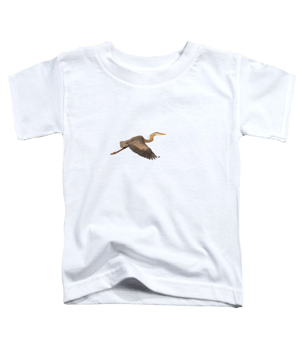 Great Blue Heron Toddler T-Shirt featuring the photograph Isolated Great Blue Heron 2019-1 by Thomas Young