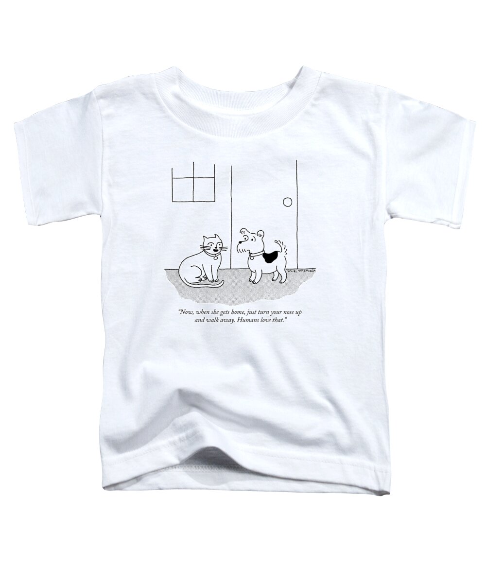 now Toddler T-Shirt featuring the drawing Just turn your nose up and walk away by Elisabeth McNair