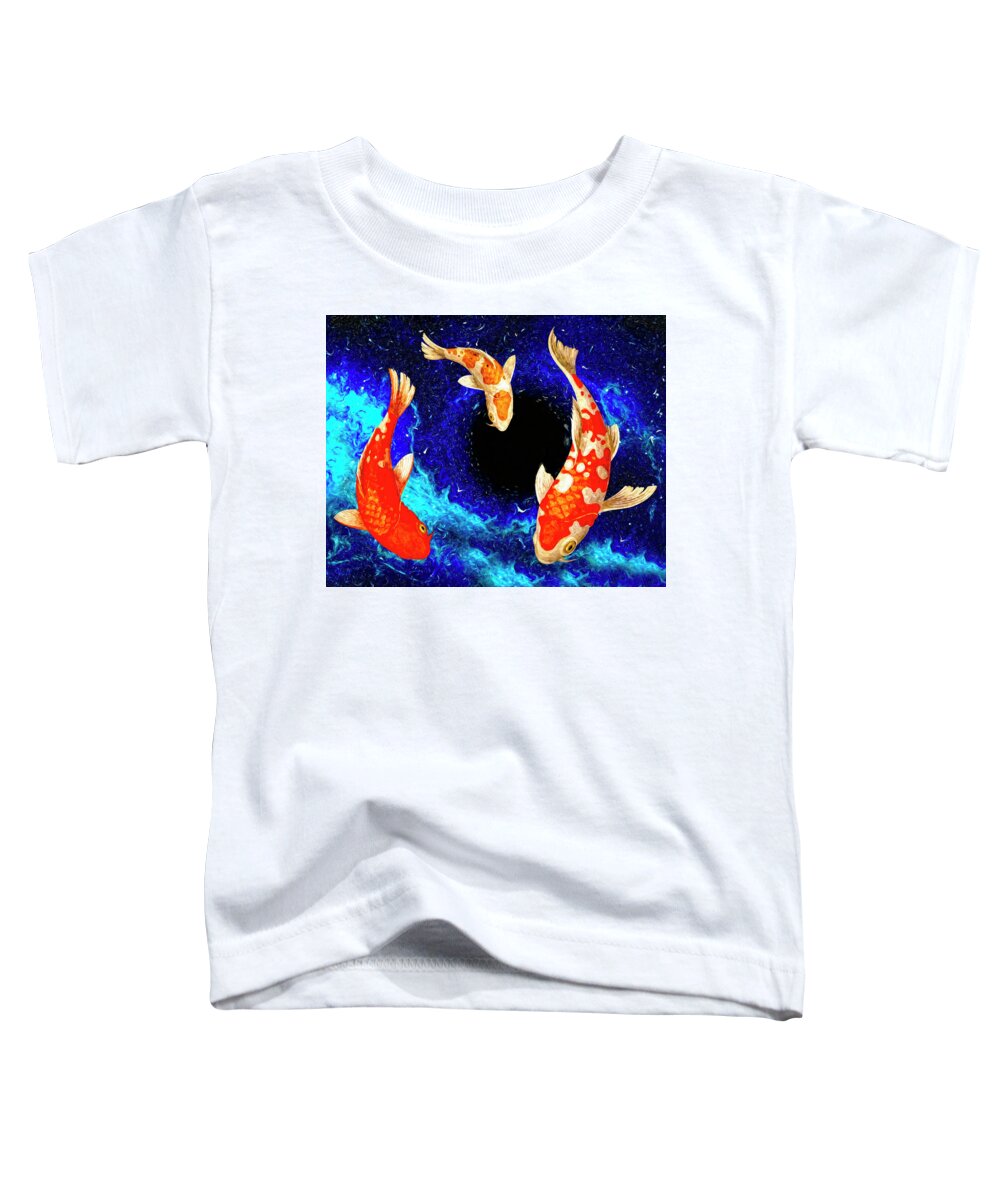 Koi Toddler T-Shirt featuring the digital art KOI Parallel Universe by Sandra Selle Rodriguez