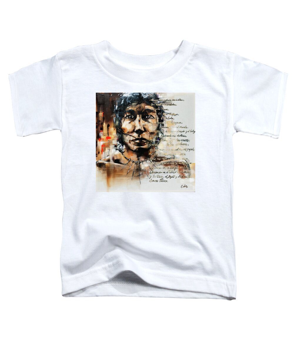 Taino Toddler T-Shirt featuring the painting La Gente Buena - The Good People by Carlos Flores