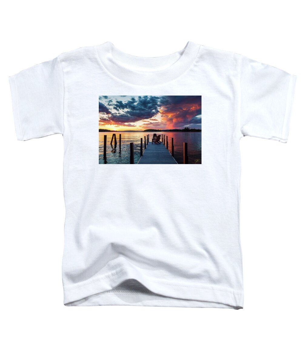 Lake Winnipesaukee Toddler T-Shirt featuring the photograph Late Summer Storm. by Jeff Sinon