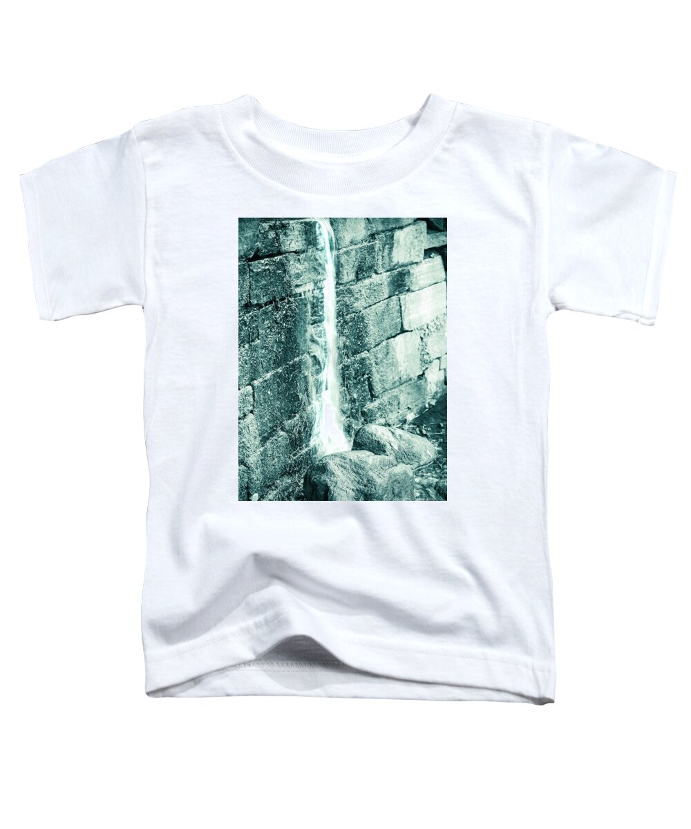 Park Toddler T-Shirt featuring the photograph Little waterfall in the garden by Marina Usmanskaya
