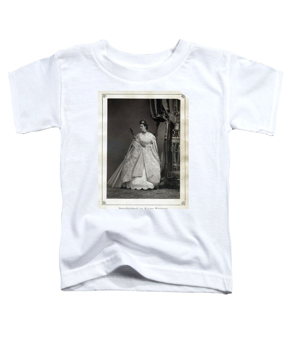 Girl Toddler T-Shirt featuring the painting Ludwig Angerer - Vain Woman, ca 1865 by Celestial Images