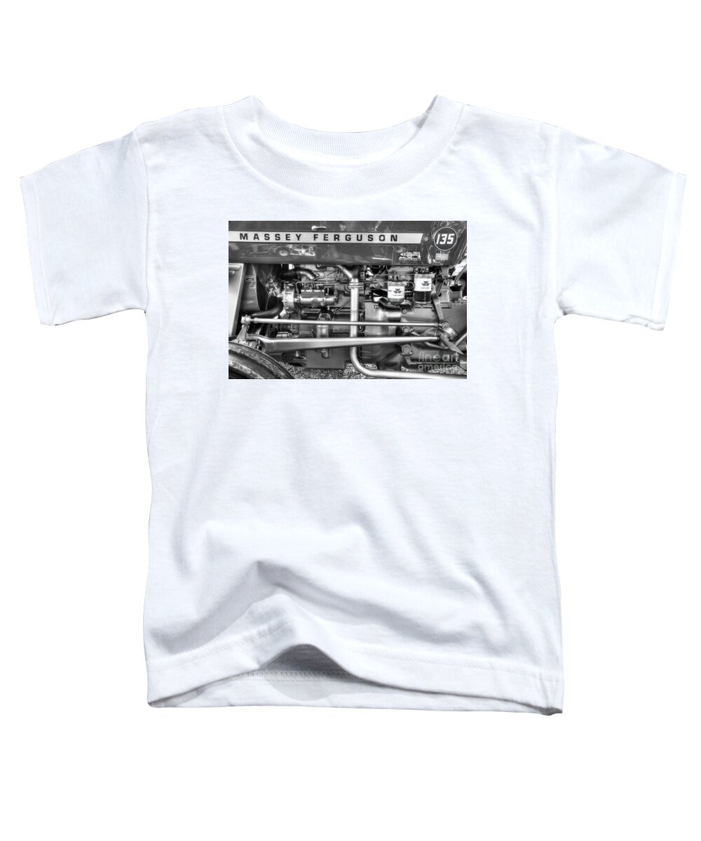 Massey Ferguson 135 Toddler T-Shirt featuring the photograph Massey Engine by Mike Eingle
