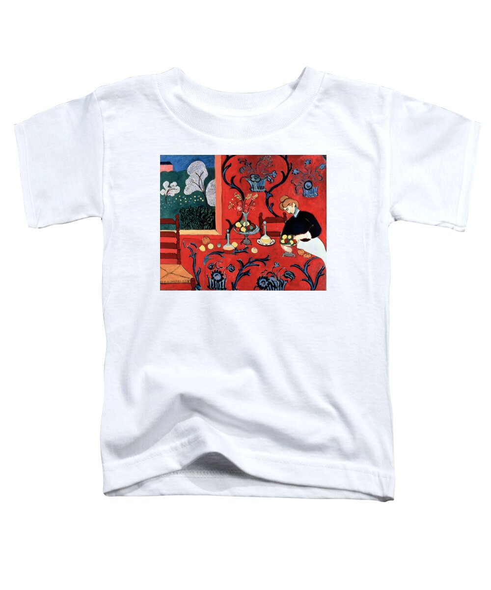 Art Of Hermitage Museum Toddler T-Shirt featuring the painting Matisse, Henri - The Red Room Harmony in Red by Hermitage Museum